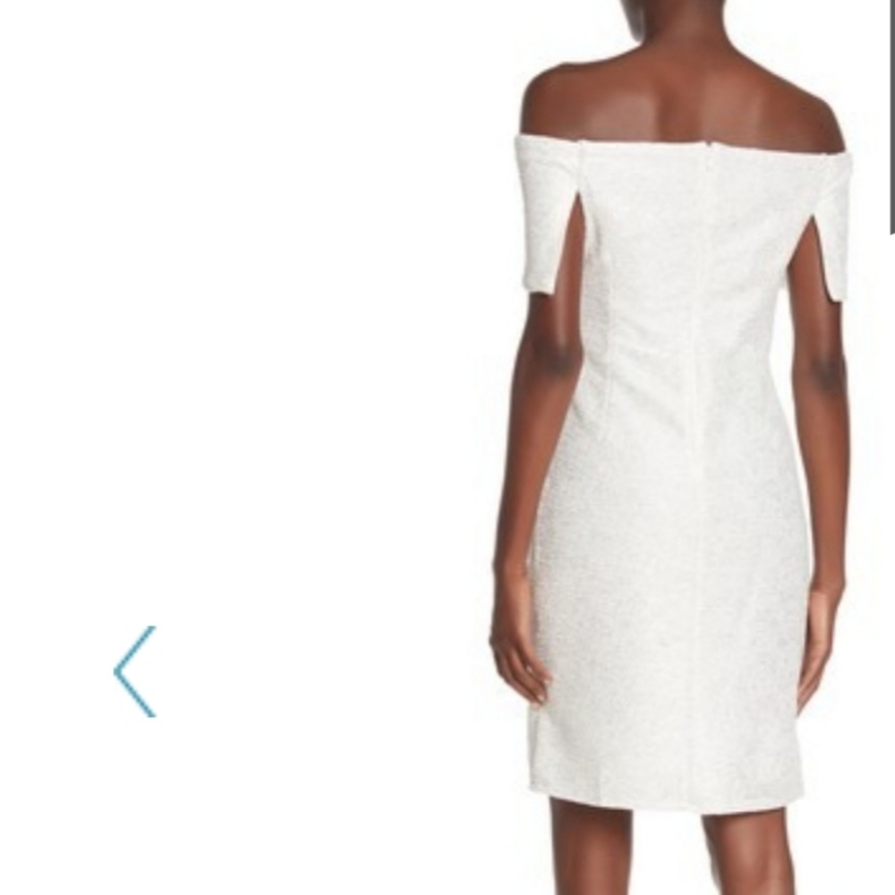 Marina Off-the-shoulder Metallic Dress